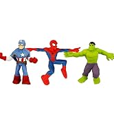 JA-RU Marvel Avengers Stretchy Toys Heroes Squish & Pull Toys (3 Units Assorted) Hulk Captain Ame...