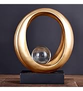 XYQXYQ Golden Wave Resin Origami Statue, Modern Abstract Home Decoration Emphasizes Abstract Desi...