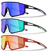 CMBJJU 3PACK Kids Sunglasses,Youth Baseball Sunglasses,Cycling Sunglasses for 8-14 Boys Girls,UV4...