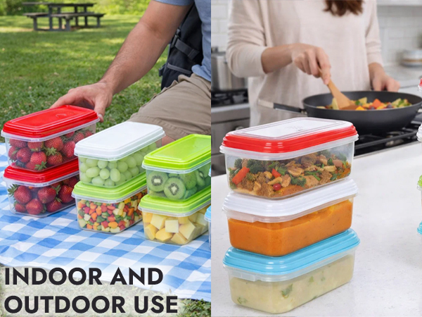 Freezer,Food,Small,Plastic Portion,Leftovers,Spices,Soup,Stackable, Leakproof,Microwave,Containers