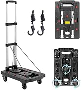 Folding Hand Truck, 330 Lbs Foldable Hand Truck Dolly Cart Heavy Duty Collapsible Trolley Portabl...