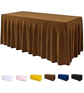 ManMengJi Table Cover and Table Skirt One-Piece for Folding Tables, 6FT Spandex Fitted Tablecloth...