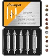 ROGAPER Damaged Screw Extractor Set, Remover for Stripped Screws Nuts & Bolts, Drill Bit Tools fo...