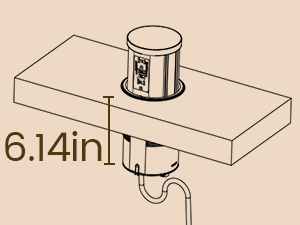 Tighten the ring securely. Please make sure there’s at least 6.3" of space beneath the table