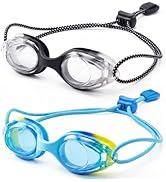 Aegend Swim Goggles for Toddler Kids 3-8 Comfort Fit Anti-Fog Pool Goggles with Bungee Strap for ...