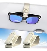 Veharvim Sunglass Holder for Car (2 Pack, One-Handed Operation, Gentle & Secure Hold, Silicone Pa...
