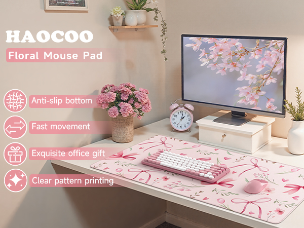 Haocoo Pink Bow Desk Pad