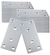 50-Pack Silver Flat Mending Plates, 4inx2in Stainless Steel Flat Brackets, Heavy Duty Flat Straig...