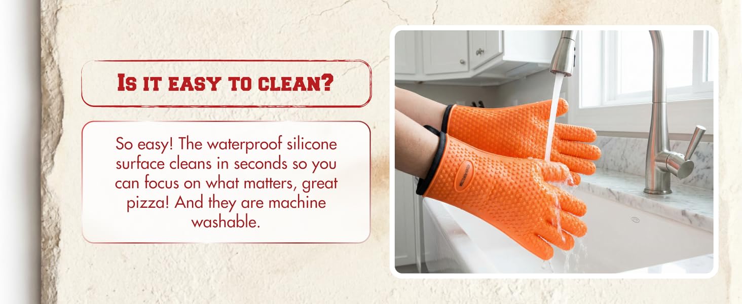KITCHEN PERFECTION Silicone Pizza Oven Gloves -Extreme Heat Resistant Gloves