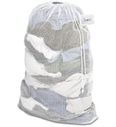 Whitmor Mesh Laundry Bag w/ID Tag White