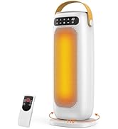 KQPZ Space Heater, 1500W PTC Ceramic Electric Heaters for Indoor Use with Remote, 4 Levels Room H...