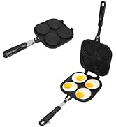 GOWENIC Double Sided Pancake Pan, Aluminum Alloy Non Stick Coating Pan for Waffles, Portable High...