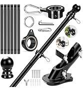 REERON No Tangle Flag Pole Kit, 7 FT Stainless Steel Flagpole, 1" Porch Flagpole with 2-Position ...