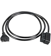 FRCVESNG Angled OBD2 Cable for PT30 ELD Logbook, ECM DOT 16 Pin to 10 Pin Heavy Duty OBDII Cable