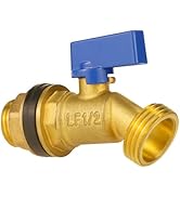 Angry Pony G 1/2 to GHT 3/4 Brass Rain Barrel Spigot Kit, Outdoor Water Spigots with Bulkhead Fit...
