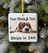 Personalized Ornament, Add Photo Text or Art Design and Make Your own Customized Porcelain Cerami...