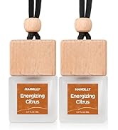 HANOLLY Car Air Freshener Hanging 2 Pack – Energizing Citrus Car Essential Oil Diffuser Scent, Cu...