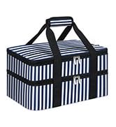 Double Insulated Casserole Carrier, Portable Casserole Carrier for Hot or Cold Food Lunch Tote Wa...