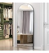 XKZG 65" x 22" Arched Full Length Mirror Floor Mirror with Aluminum Alloy Frame Full Body Mirror ...