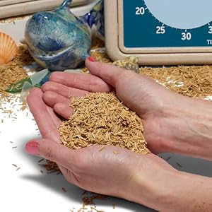 Hand holding rice husks