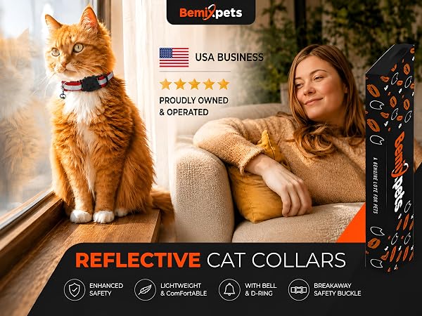 cat collars breakaway reflective bell collar