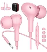 3.5mm Wired Earbuds Headphones with Microphone Noise Canceling in-Ear Headset for School Students...
