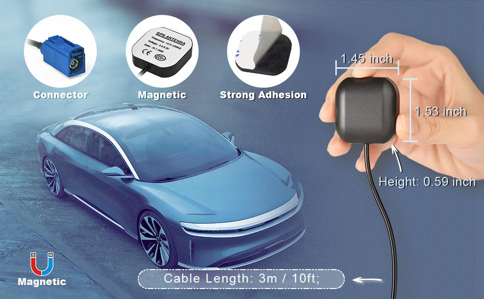 Bingfu Vehicle Waterproof Active GPS Navigation Antenna Fakra C Blue GPS Antenna