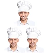 Xeoxarel Chef's Hats Adjustable Elastic Baker Kitchen Cooking Chef Cap for Adult/Kids