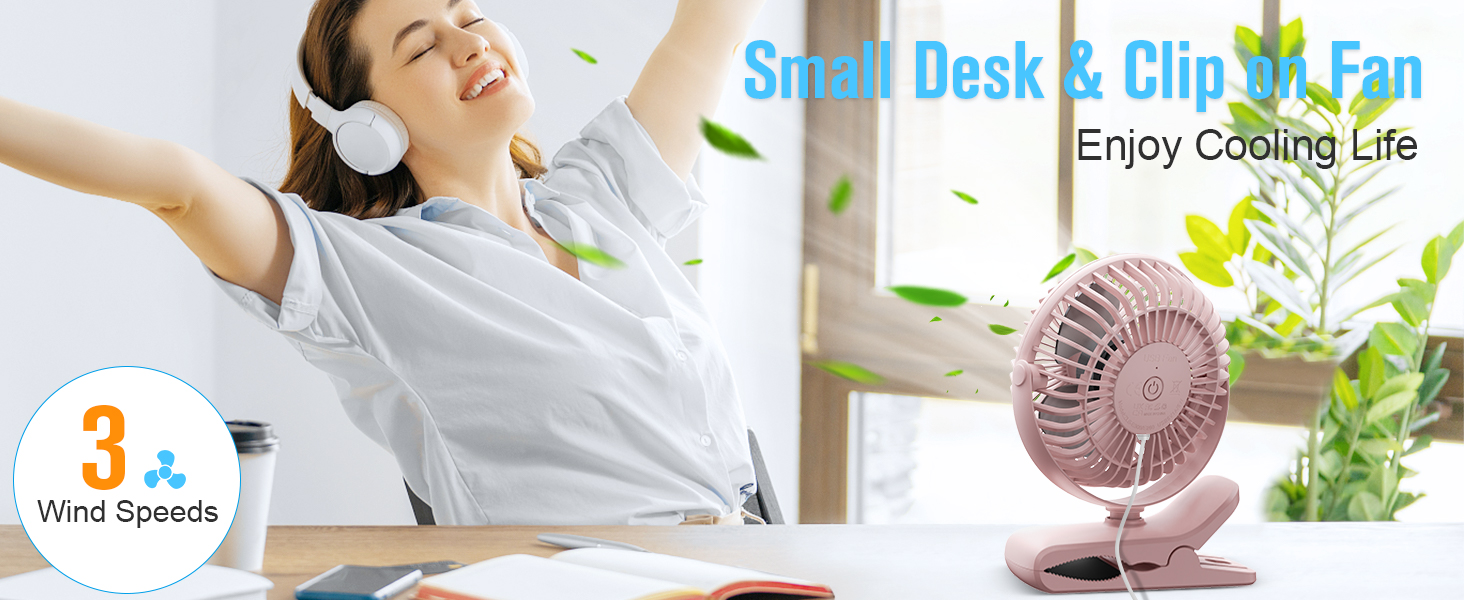 small desk & clip on fan