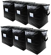 6 Pack 91L Storage Bags for Clothes, Moving Bags Heavy Duty Extra Large with Reinforced Handle, S...