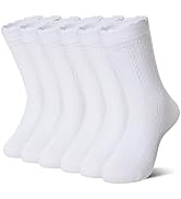 AMENLAN Girls Ruffle Crew Socks Little Kids School Uniform Cute Cotton Frilly Dress Socks 6 Pairs