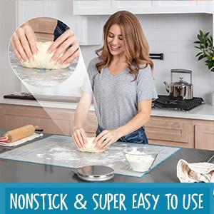 This silicone baking mat is non stick