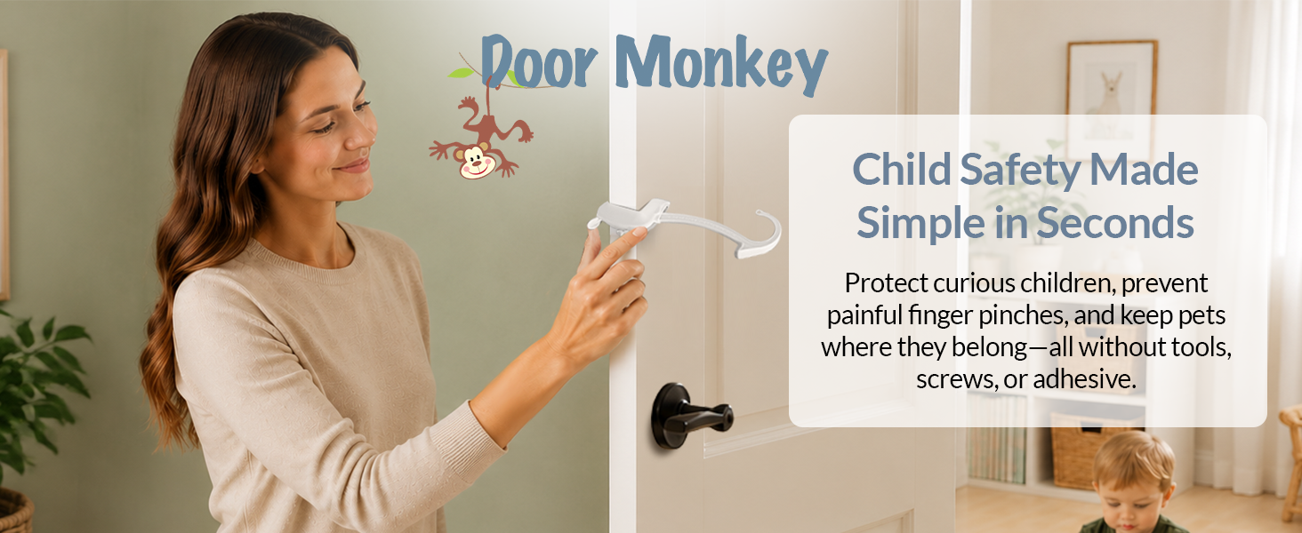 girl attaching door monkey