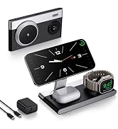 3 in 1 Magnetic Wireless Charging Station for Apple Devices,Foldable Wireless Charger Stand for M...