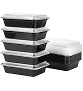 Jaluxing 24 oz Meal Prep 50 Pack Extra-thick Plastic Food Storage B...