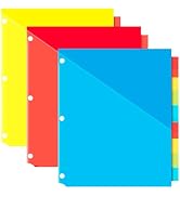 INFUN Plastic 8-Tab Dividers with Two Pockets - 3 Sets, 24 PCS Multicolor Binder Dividers with Po...