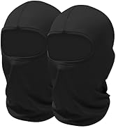 SHEVERCH 2 Pack Black Ski Mask UV Protection Lightweight Balaclava Face Mask Men Women Football M...