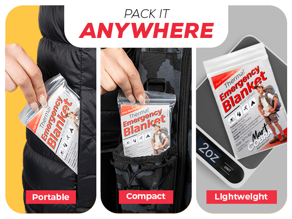 Mylar Emergency Blankets - Mart Cobra Portable Compact Lightweight