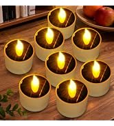 Solar Tea Lights Outdoor Waterproof - 8 Pack Rechargeable Flickering Candle Lights Solar Powered ...