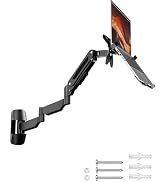 PUTORSEN Extra Long 2-in-1 Laptop Wall Mount with Detachable Tray - 30.28'' Long Gas Spring Adjus...