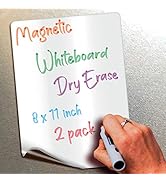 Magnetic Dry Erase Whiteboard Notes - 8.5 x 11 inch, 2 Pack - Decorative Magnet Blackboard for Ki...