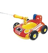 Big Summer Inflatable Fire Boat Pool Float for Kids with Built-in Squirt Gun, Inflatable Ride-on ...