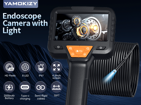 borescope camera with light