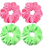 IVARYSS Extra Large Neon Scrunchies for Hair 80s, Premium Velvet Soft Jumbo Scrunchy, XL 6 inch B...