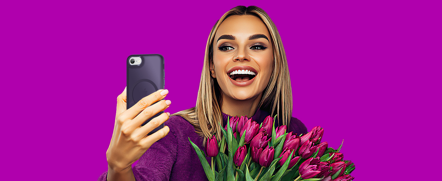 a Purple matte case, elegant, stylish, attractive