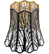 ALUCSET Large Lamp Shade with Etching Process, Octagonal Wave Shaped Metal Lampshade for Table La...