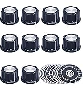 mxuteuk 10Pcs Black Potentiometer Control Knob Volume Audio Electric Guitar Bass Screw Type 26 x ...