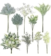 Ceuissp 70 Pcs Mixed Artificial Eucalyptus Stems Decor,Fake Eucalyptus Greenery Stems for Wedding...