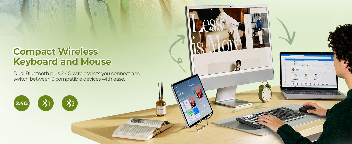 Compact bluetooth keyboard and mouse
