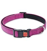 Reflective Dog Collar with Buckle Adjustable Safety Nylon Collars for Small Medium Large Dogs, Pi...